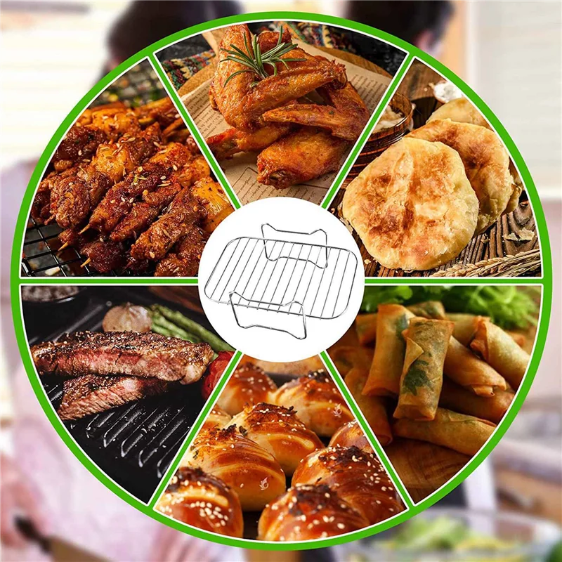 A94E-2X Air Fryer Rack For Double Basket Air Fryers, Dehydrator Rack For Ninja Foodi DZ201 DZ401 Air Fryer Accessories