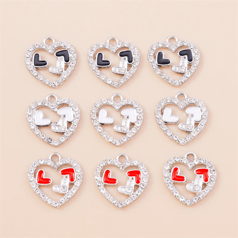 20 Stück niedliche, gemischte Kristall-Herzanhänger für Ohrringe, Halsketten, Armbänder, zum Basteln und für die Herstellung von Schmuck. – Detail 17