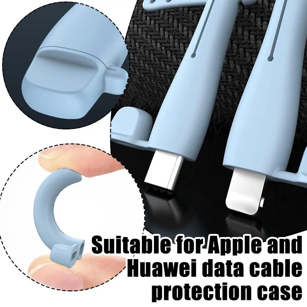 New Soft Silicone Cover Cable Protector For Apple USB Charger Cable Data Line Protector Wire Winder Practical Access G2A3