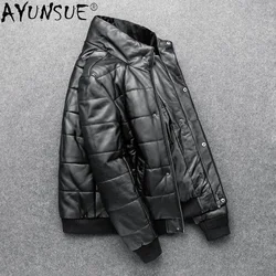 Genuine Leather Jacket Men Down Cotton-padded Parkas Men’s Real Sheepskin Coats Man Slim Thick Winter Jackets 2022 New Jaqueta