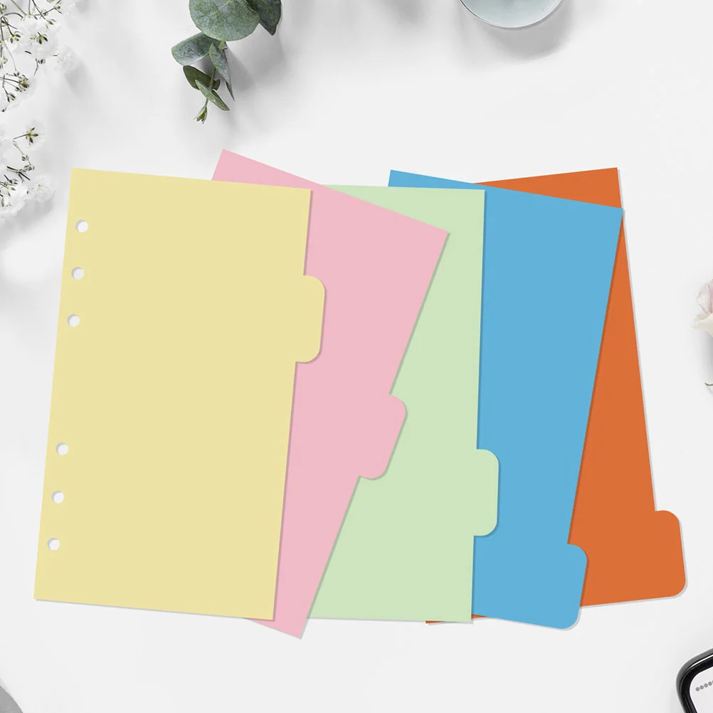 Paper Tabs Dividers for Notebooks Color Index Label Pocketbook Papers with Hole