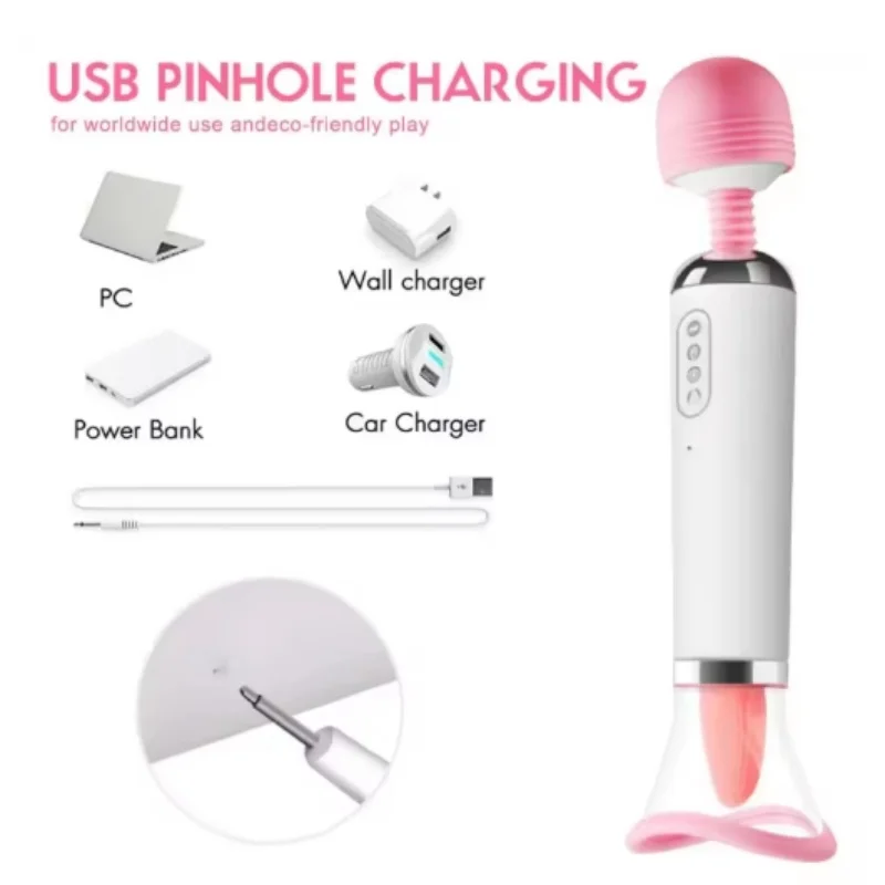 AV التدفئة هزاز اللسان لعق عصا سحرية للنساء لعق قوية G-بقعة مدلك الاستمناء الجنس لعب الكبار للبالغين