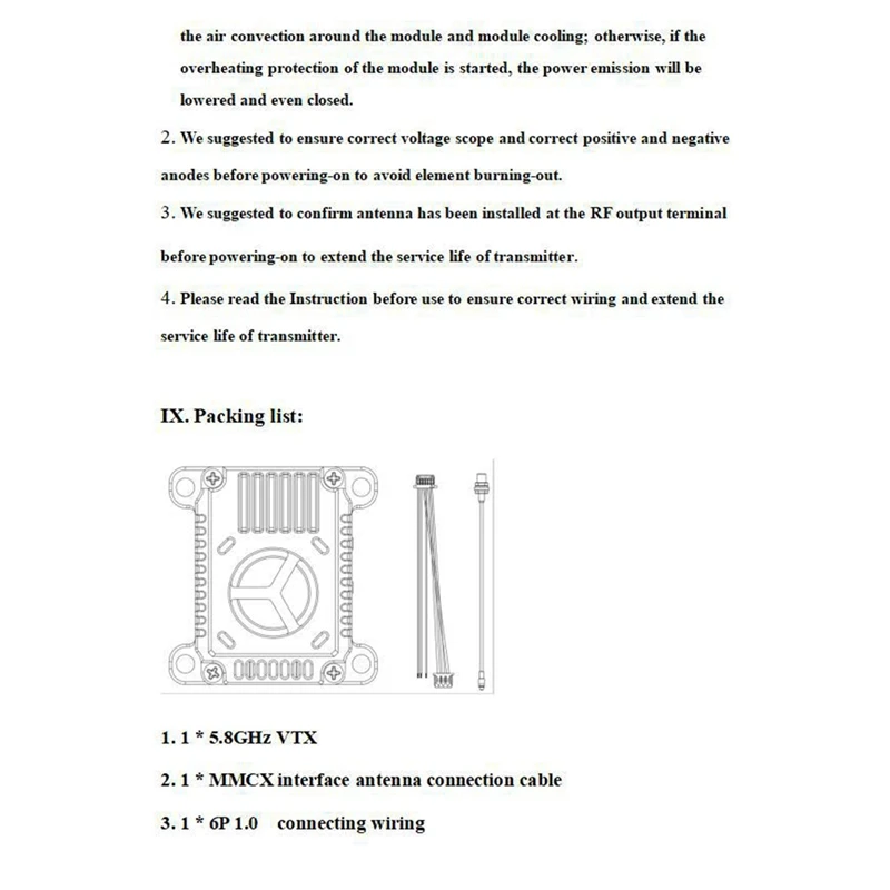 5.8G 5.8Ghz 3W Video Transmitter VTX 48CH 25MW/1000MW/2000MW/3000MW Adjustable For Long Rang FPV Racing Drone Accessories