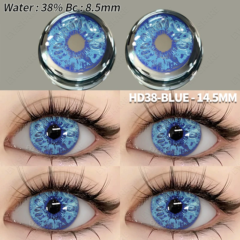 EYESHARE 1pair Halloween Color Contact Lenses Cute Anime Cosplay Contact Lenses Blue Eyes Contact Lenses Yellow Colored Contacts