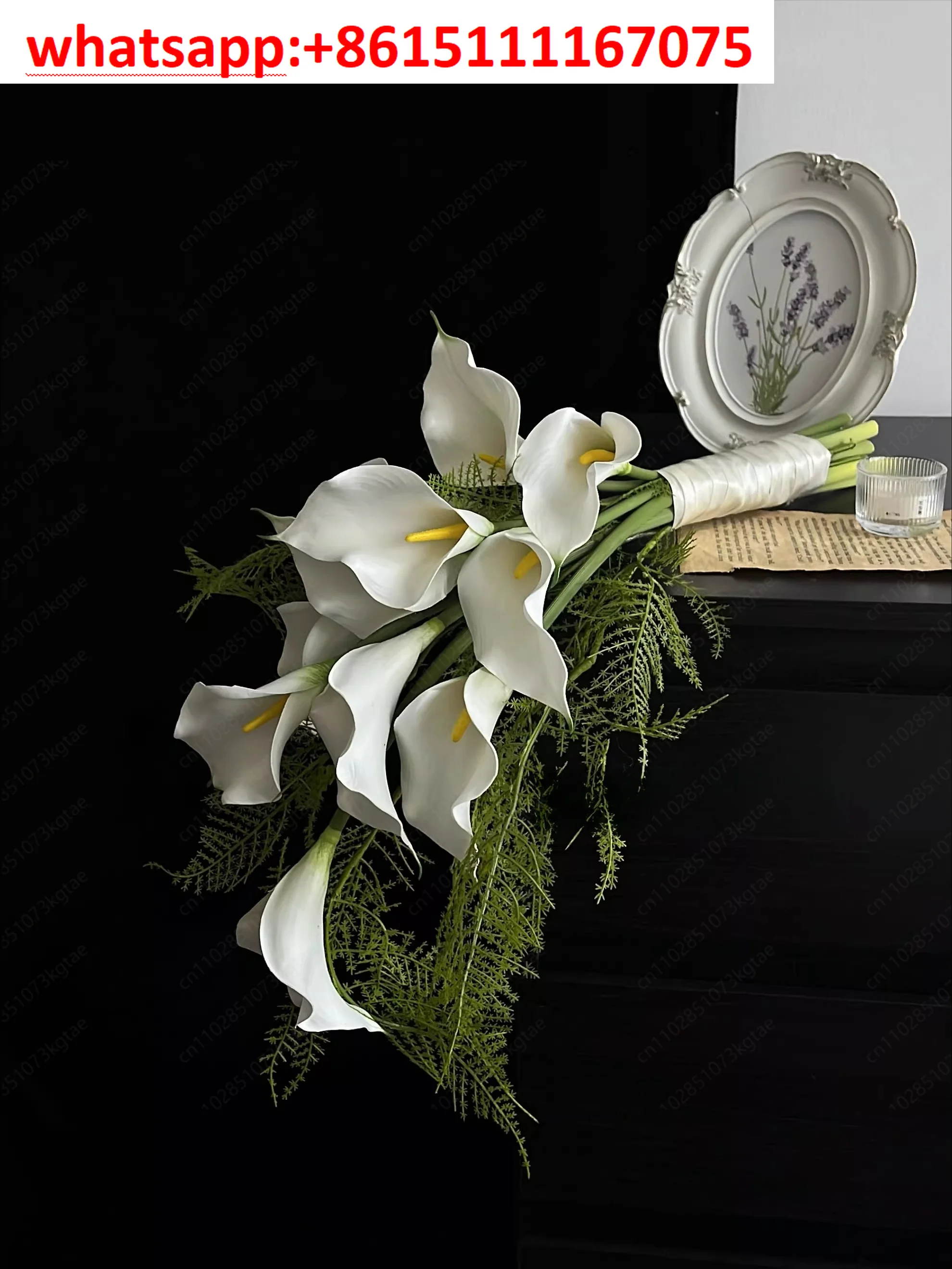 Calla lily bouquet simulation bouquet photography props wedding certificate engagement wedding flower forest senior