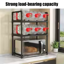 Modern Seasoning Rack For Kitchen Storage, Elevated Design, Bilayer Microwave Organizer.