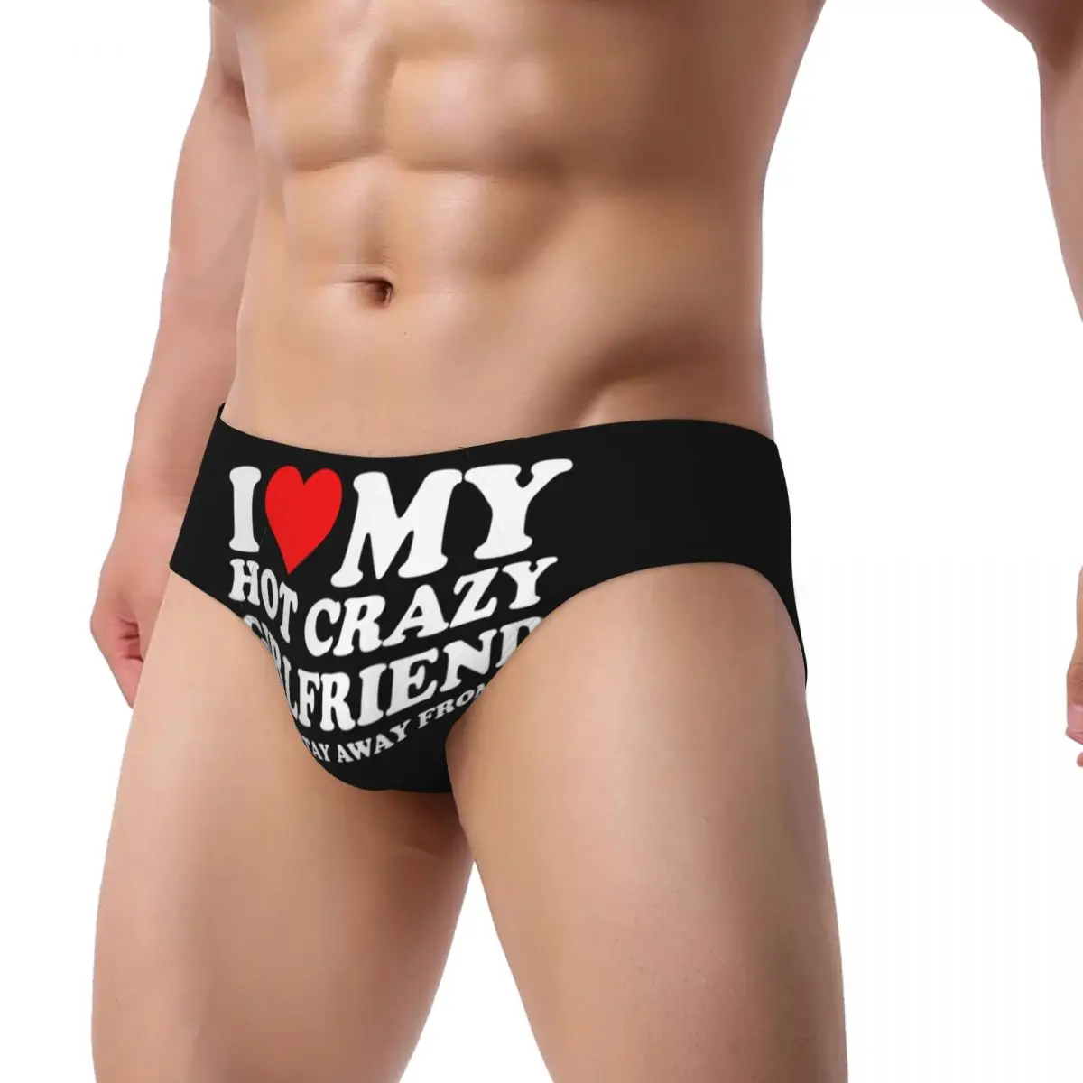 Custom I Love My Hot Crazy Girlfriend I Love My Hot Crazy GF Couple Brief Panties Womens Breathable Stretch Underwear