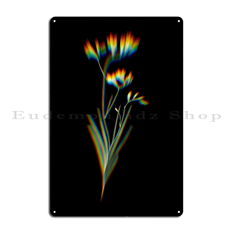 Prism Freesia Flowers Metal Sign Wall Decor Bar Wall Decor Plates Design Tin Sign Poster