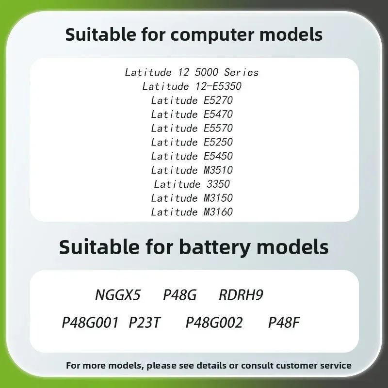 For Dell Latitude E5270 E5470 M3510 E5570 E5250 E5450 M3510 M3150 M3160 NGGX5 Laptop Battery High Quality Replacement Batteries