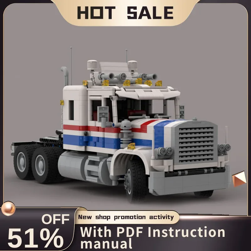 

2638Pcs Engineering Container Highway Rig Heavy Duty Truck Trailer Tower Head Tec Diy Creative Ideas Kids Toy Gift Custom Puzzle