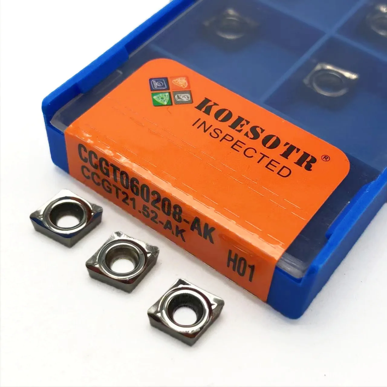 CCGT060204 알루미늄 커터 블레이드, CCGT 060204 절삭 공구, 절삭 공구 인서트 CNC 공구, AL + TIN 합금 목재, 08 AK H01, 10 개