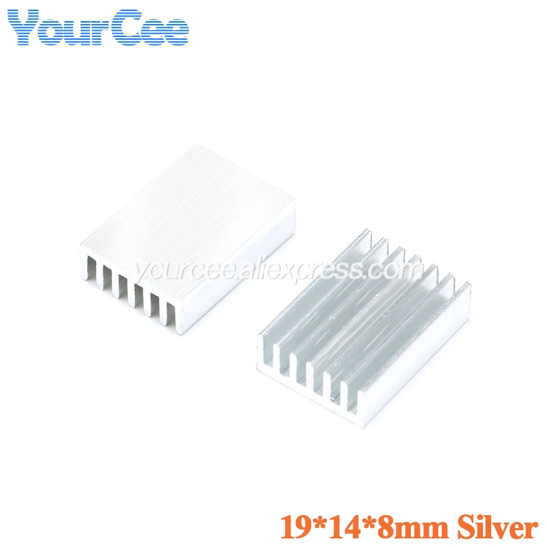 10pcs/5pcs 19*19*24mm 19*14*8mm 19*14*6mm 19*13*11mm Black Heatsink Cooling Fin Aluminum Heat Sink Cooler Radiator 19x19x24mm