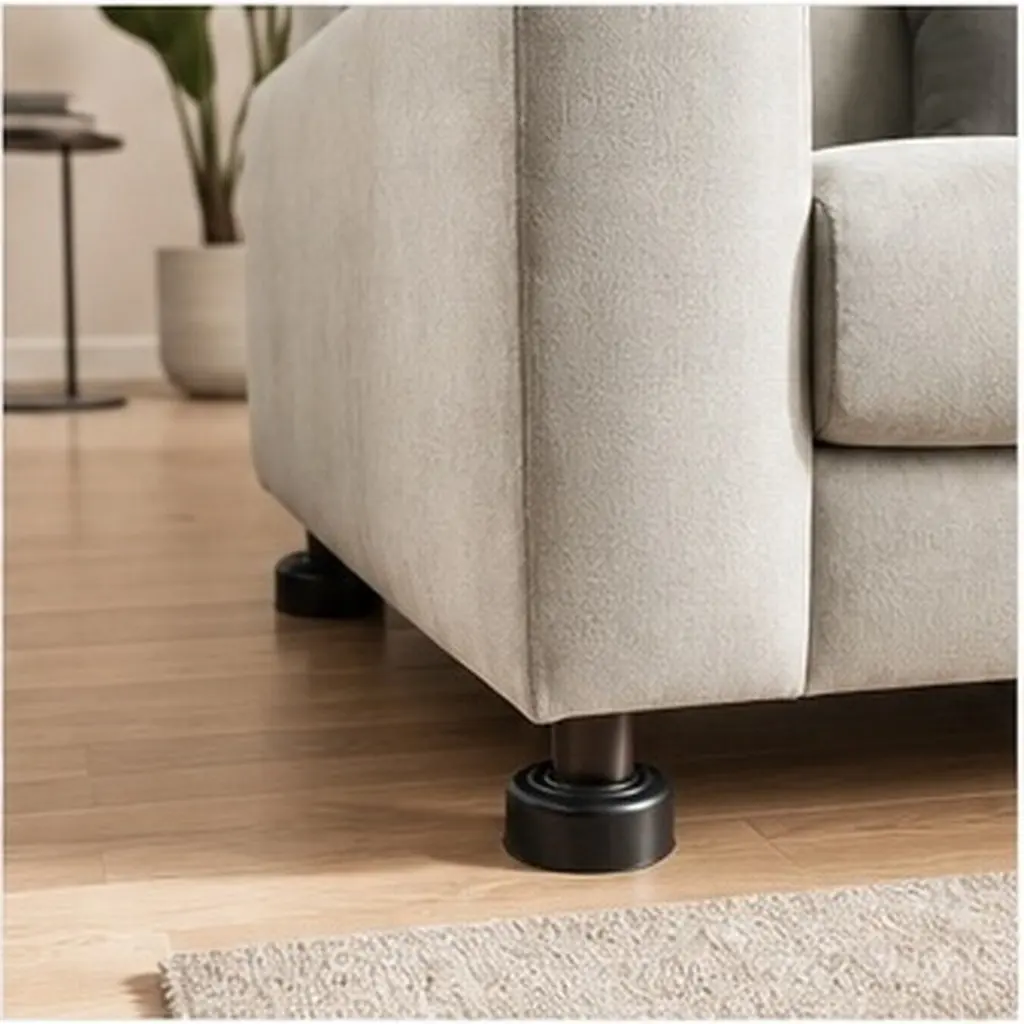 12Pcs Round Plastic Furniture Risers for Sofa Bed Table Desk Legs Height Increase Non Slip Cushion Floor Protector Hardwood