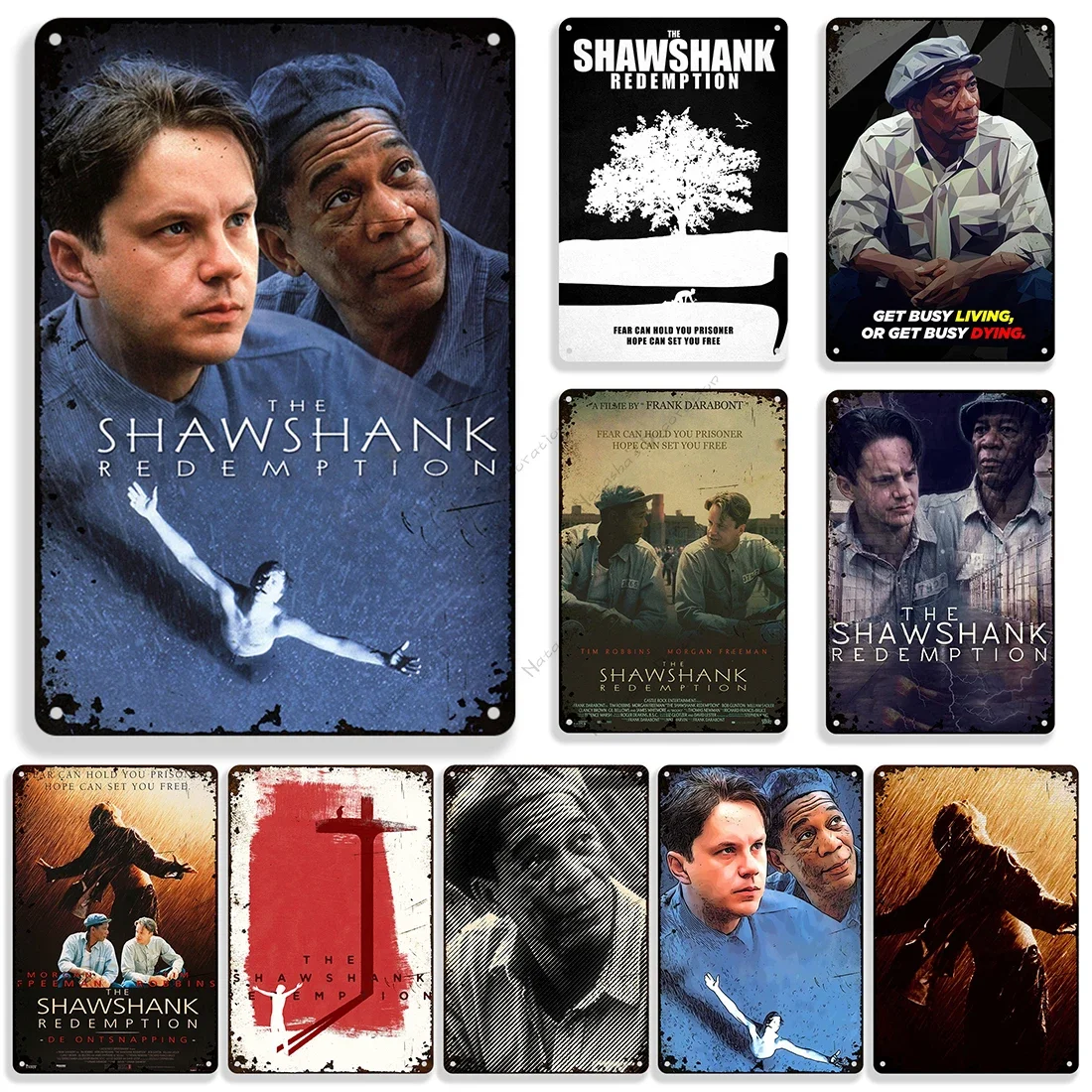 1994 American Movie The Shawshank Redemption Wall Plate Vintage Metal Plaque Metal Tin Sign Home Club Metal Signs Wall Decor