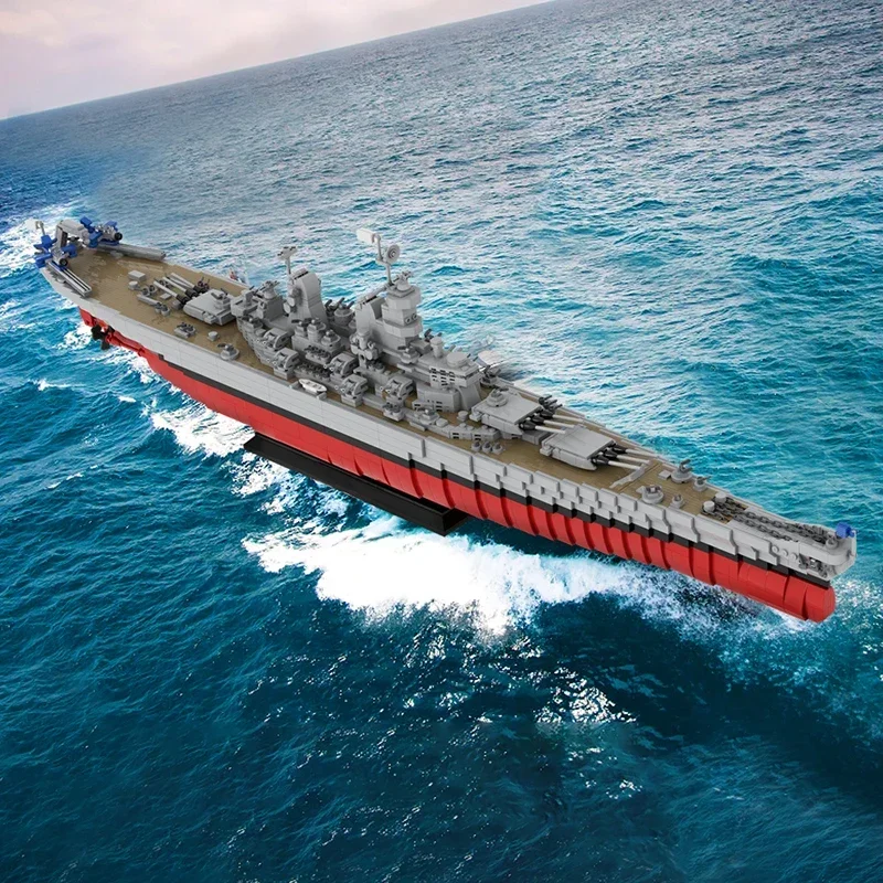 Gobricks MOC سفينة حربية جديدة Iowa Class سفينة حربية ميسوري بنة الطوب Soyuz إطلاق مركبة لتقوم بها بنفسك ألعاب عيد الميلاد للأطفال