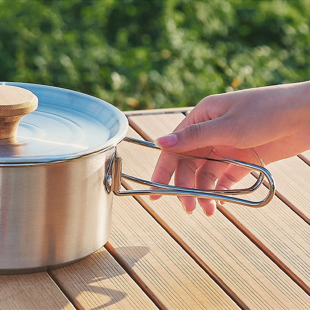 Stainless Steel 4L Outdoor Cooking Pot with Lid and Handle Designed for Durability and Reliable Performance the