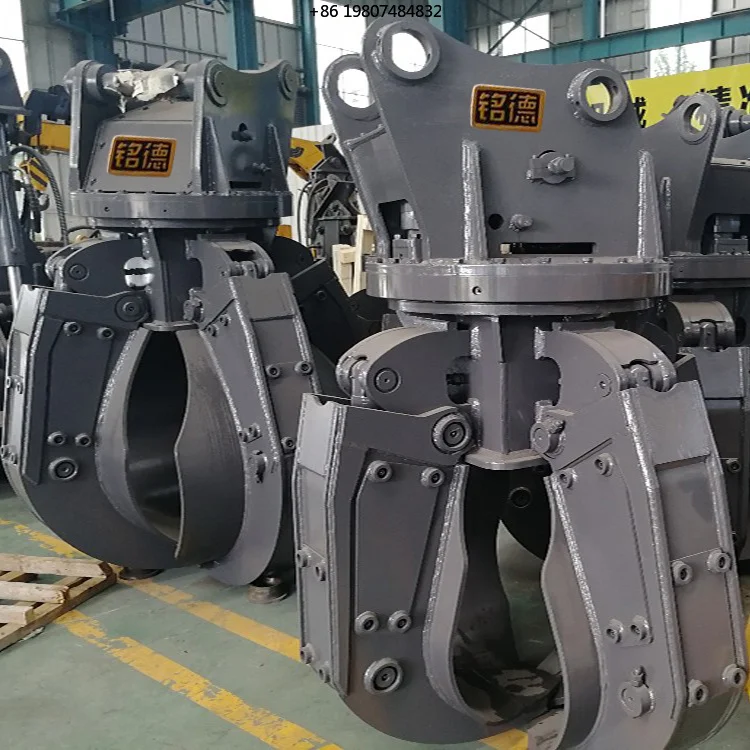 Hydraulic Rotating/Fixed 4 Claw 5 Tines Orange Peel Grapple for 30ton Excavator Multi Grab Industrial Handling Use