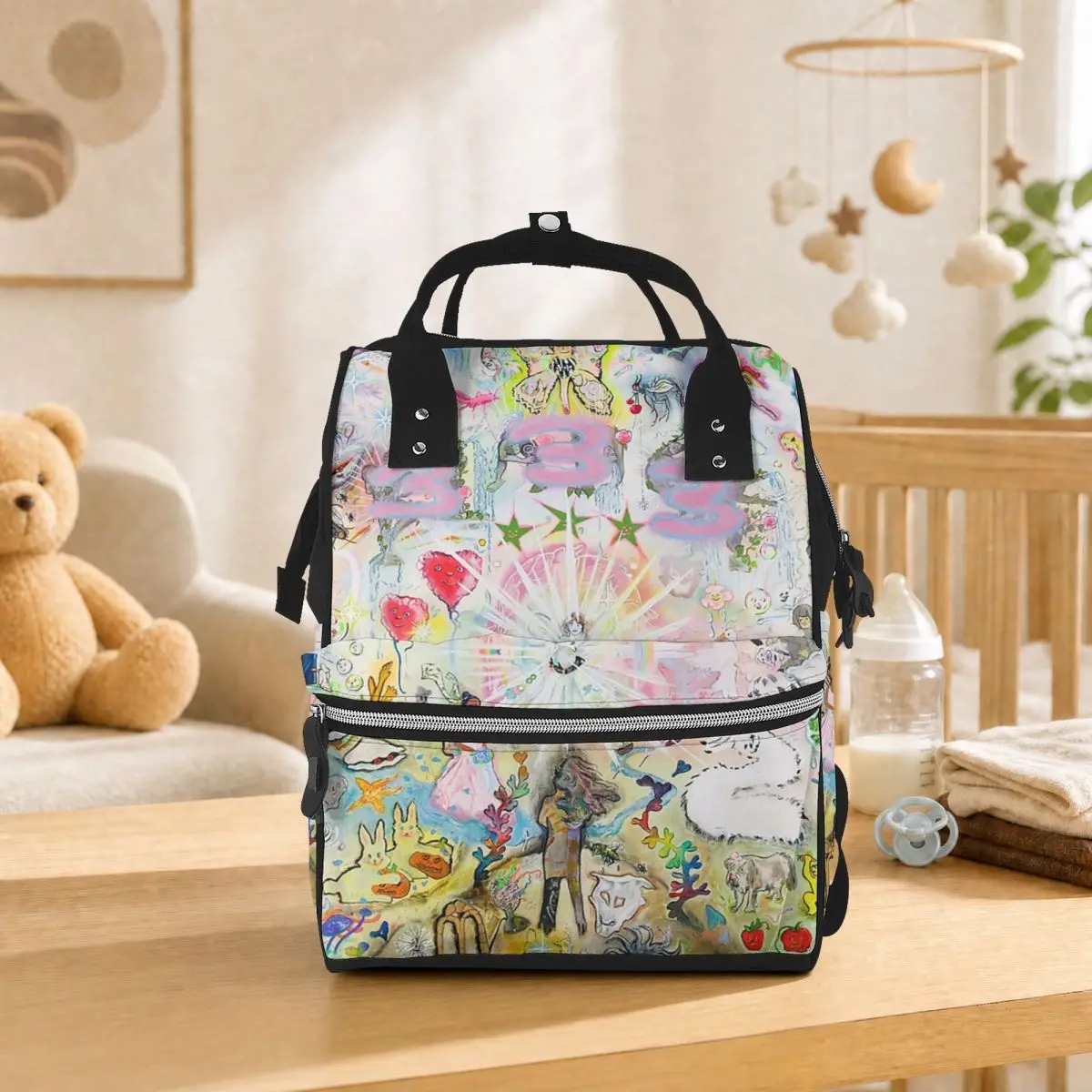 333 Bladee Album Cover Student Backpack School Bag Hiking Travel Daypack for Men Women Bookbag Shoulder Bags