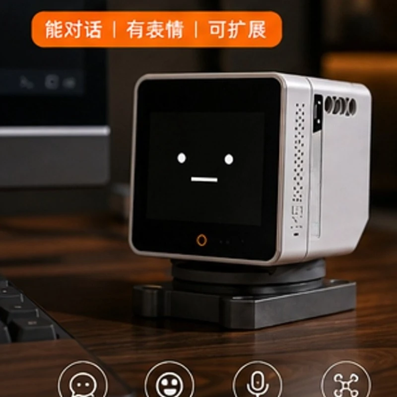 New Cube Desktop AI Companion Robot Smart Interactive Emotion Display Robot Birthday Holiday Gift For Kids Adults