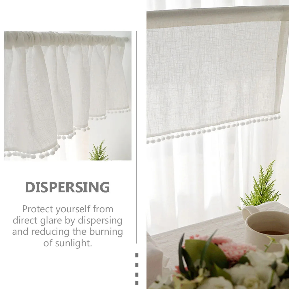 

Home Window Curtain Cotton Balls Drape Sheer Curtains Dust-proof Short Decor Practical