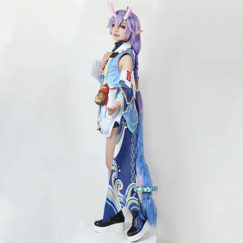 

a7d@【Wetrose】In Stock Honkai Star Rail Bailu Byakuro Cosplay Costumes Full Set Anime Game Party Dragon Girl Outfits Halloweena7d