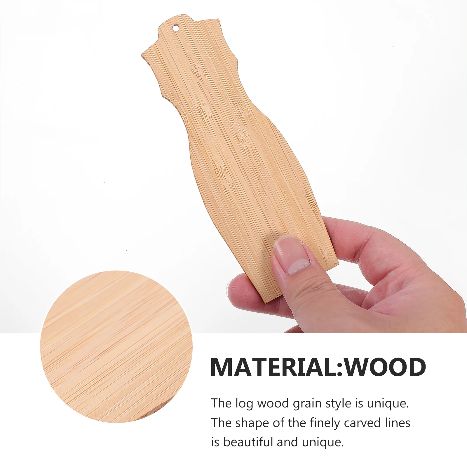 

6pcs Cheongsam Shaped Bamboo Bookmarks Wooden Blank Diy Graffiti Bookmark Student Stationery Unfinished Hanging Tags Pendant
