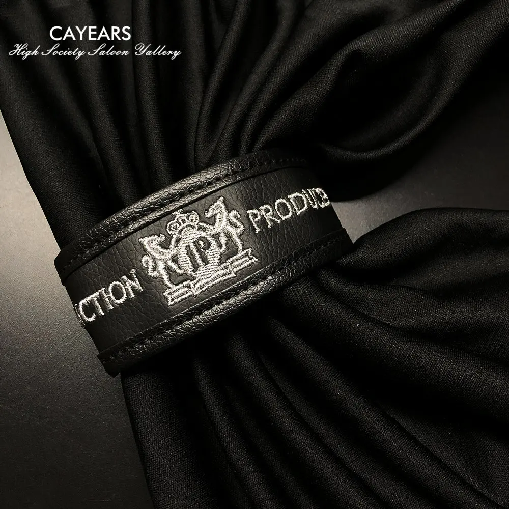 2Pcs Cayears JDM Junction Produce Car Window Shade Valance Silvery JP Leather Straps Black Protection Vehicle Sedan Curtains