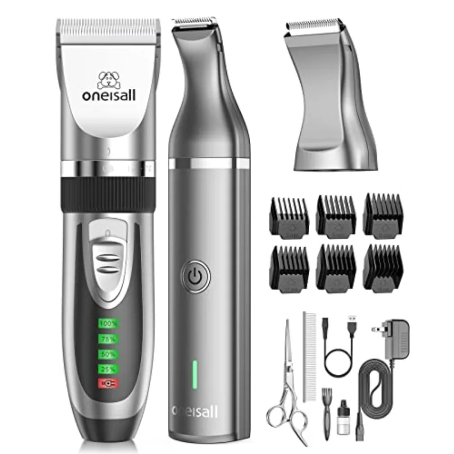 

Набор для груминга 2-в-1 для кошек и собак – бесшумные беспроводные машинки для стрижки собак, триммер для лап, для ухода за шерстью животных, лезвия из нержавеющей стали, черный