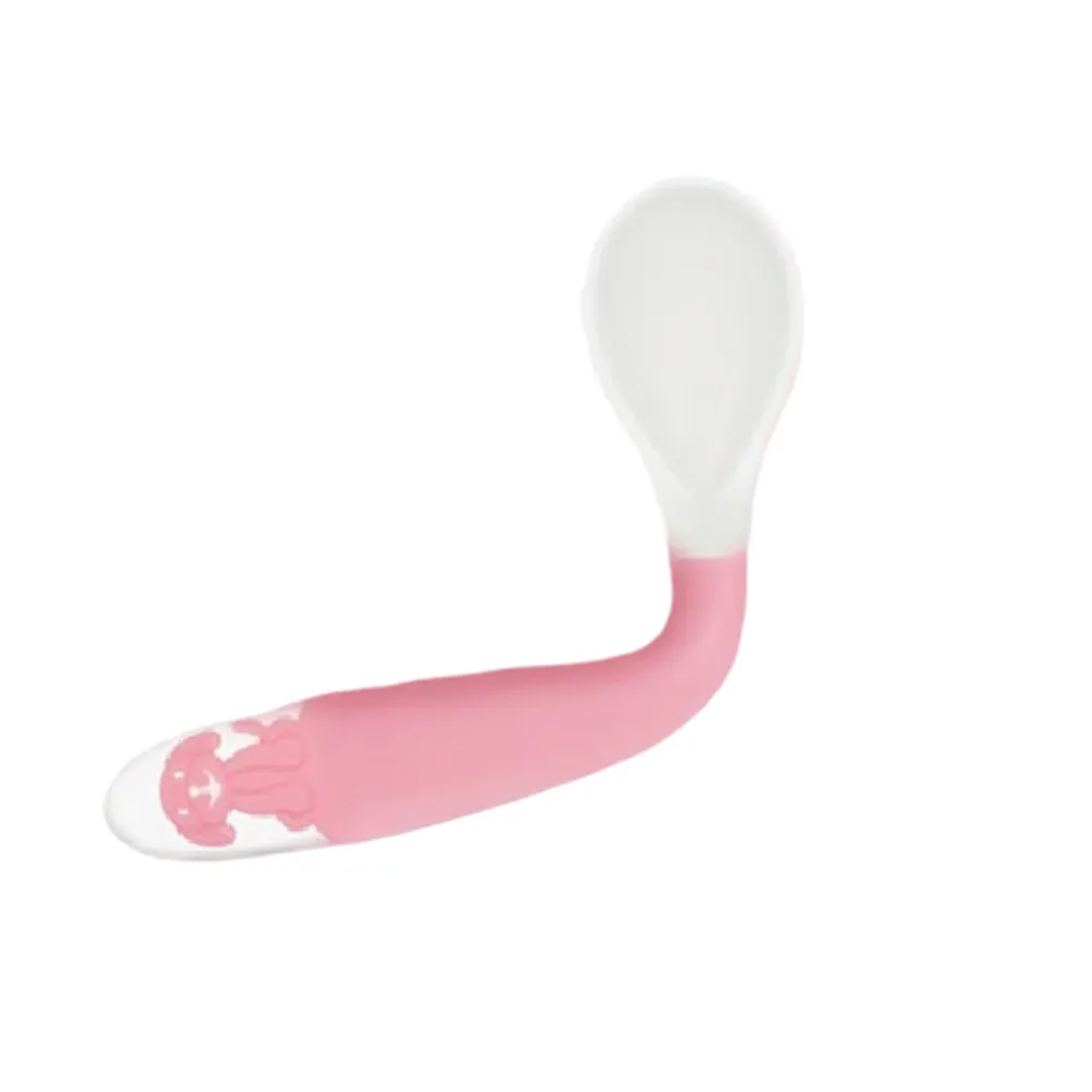 

Kids Feeding Spoon Flexible Silicone Material Smooth Edges No Harm to Mouth Bendable Design for Comfortable Eating Pink with
