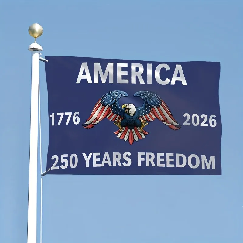 America 250 Years Freedom 1776 2026 Flag Premium Polyester Outdoor Yard Decor Banner