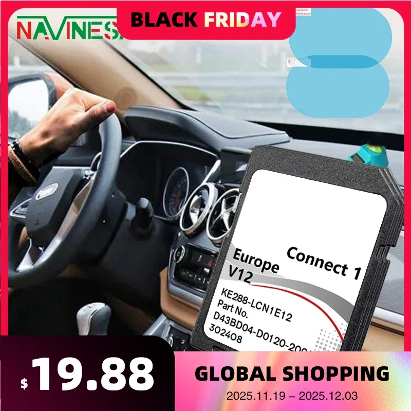 

8GB Connect 1 V12 Europe Map Version Navigation SD Card GPS for Nissan Car Leaf