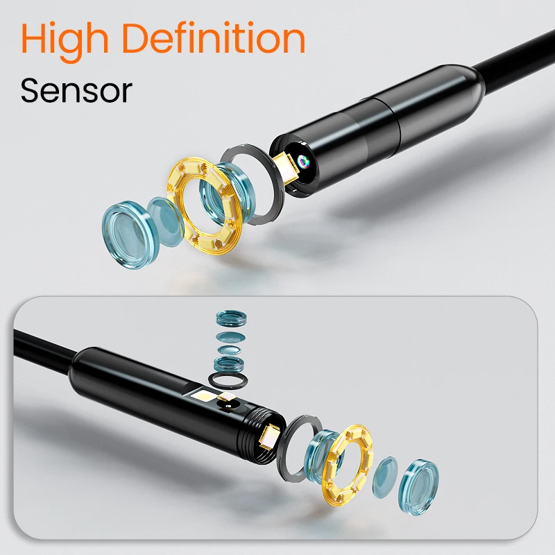 4.3'' IPS Screen Borescope Single&Dual Camera Options with 2-100m Rigid Cable Replaceable Design 8mm IP67 for Inspection Car