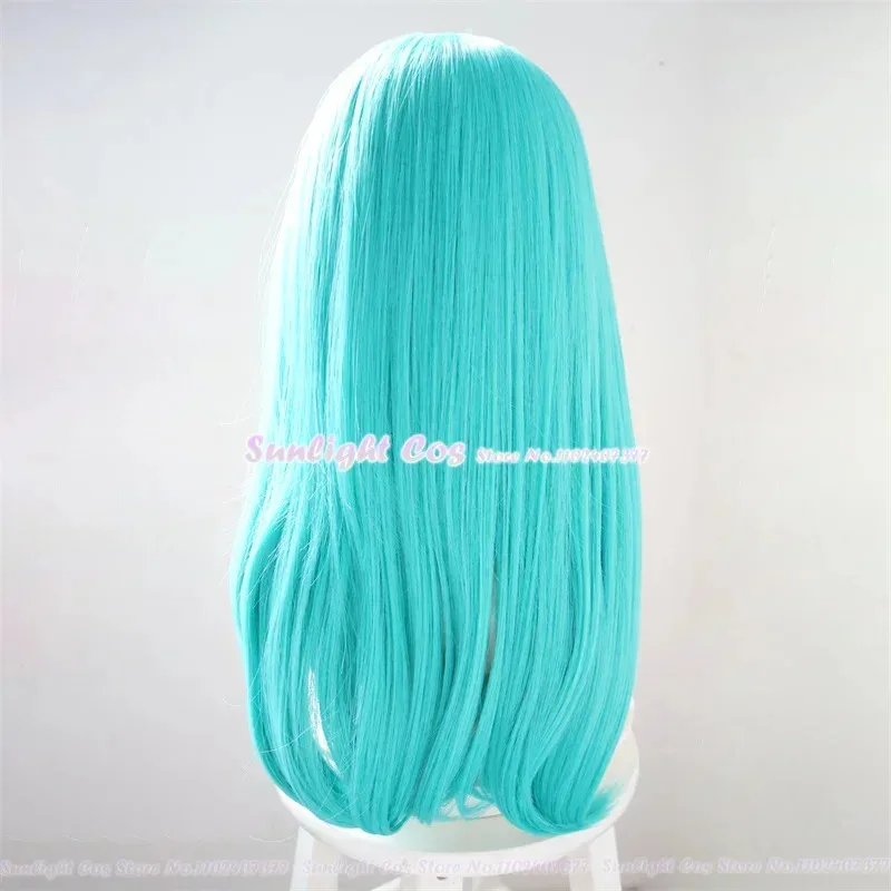 En Stock Anime Dragonball Bulma Buruma Cosplay peluca 65cm de largo verde mujeres pelo resistente al calor pelucas de fiesta Orejas de conejo + gorro de peluca gratis