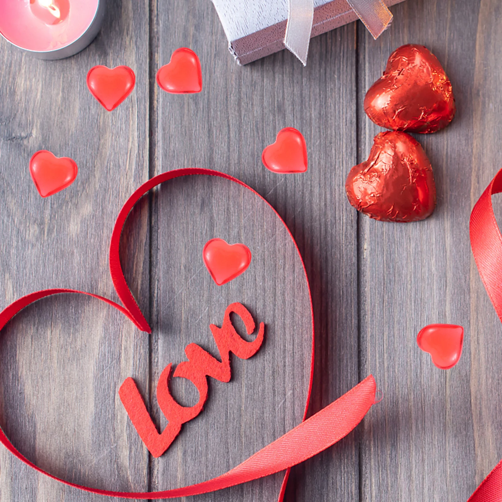 

Heart Crystal Decor Acrylic Translucent Red Hearts for Valentine Wedding Party DIY Vase Filler Centerpiece Table Scatter