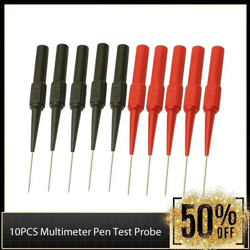 Dispositivo de medición de sonda de prueba de Pin de pluma de multímetro de 30V 1A, abrazadera de cobre, sondas de prueba de plomo, enchufe, accesorios de multímetros, 10 piezas