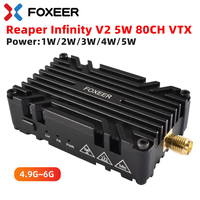 Foxeer 4.9~6G Reaper Infinity V2 5W FPV VTX 80CH Build-in Mic & Fan 9-36V for Long Range Drone Airplane