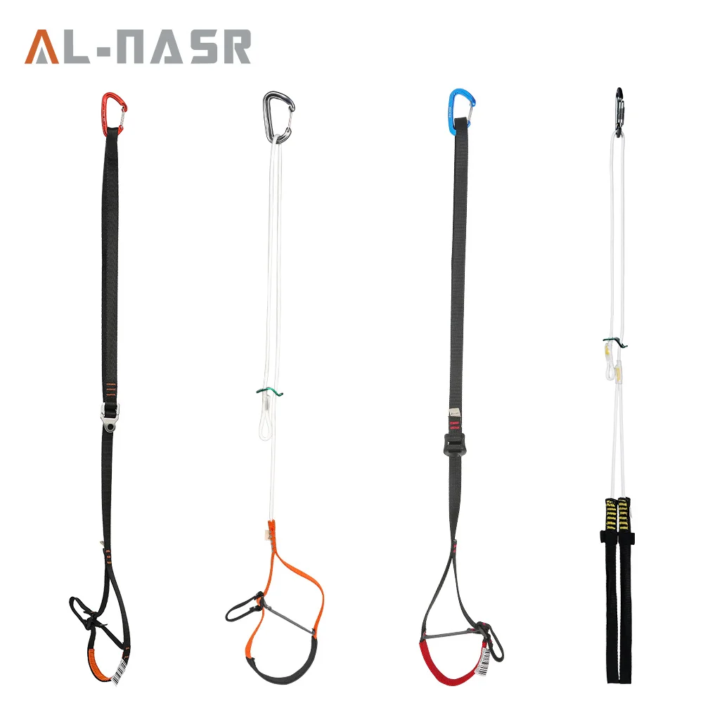 Outdoor Rock Climbing Adjustable Webbing Foot Loop Polyester Sling Ascender Belt Device Band Rock Climbing Equipment