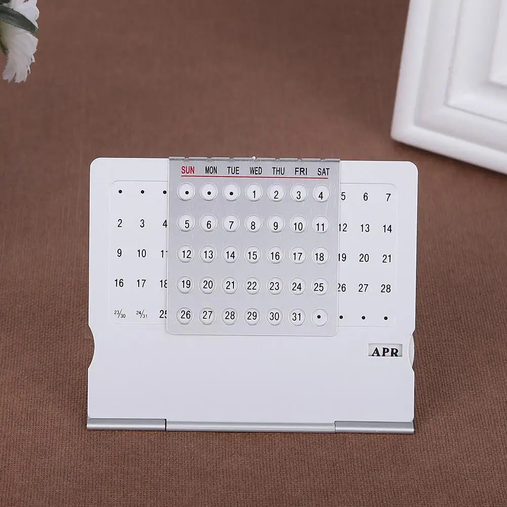 Aluminium Alloy Practical Calendar Adjustable Assembling Calendar Room Decoration Silvery Portable Durable Household Accessories