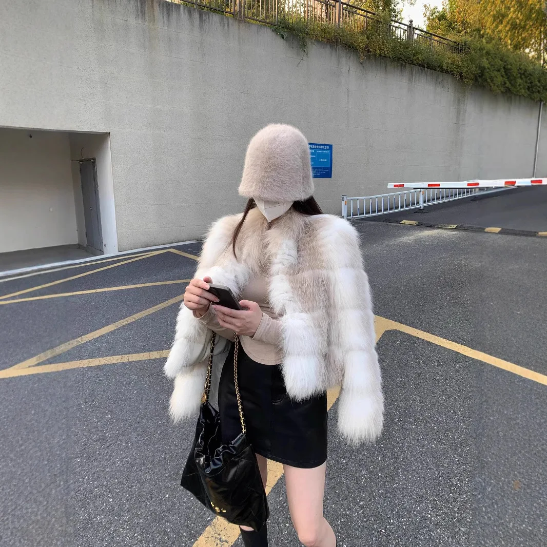 

Young Faionable ort Fur Coat Women's Sli Autumn Winter New Arrival Button Detail Long Sve round Ne Top