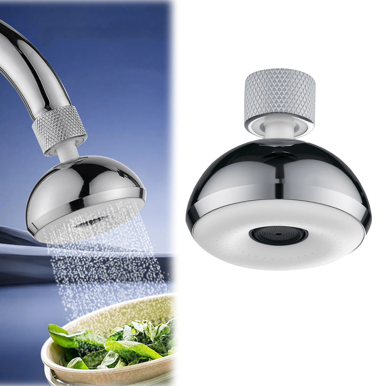 360°Rotation Fly Saucers Tap Nozzle Corrosion- Water Filter Nozzles with Wrench for Universal External-thread Faucet