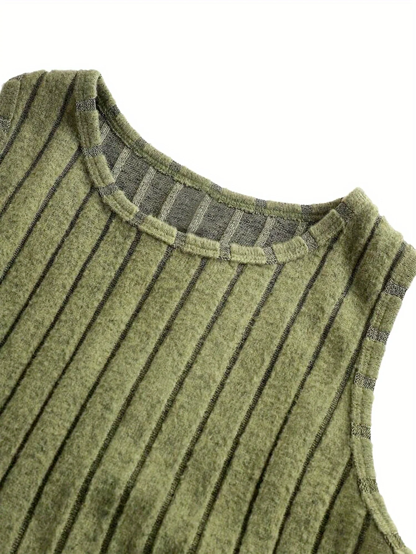 ملابس أطفال بناتي سويت شيرت قصير بقلنسوة وسترة مضلعة من الصوف وسراويل رياضية مموهة مكونة من ثلاث قطع للفتيات، ملابس فتاة رائعة باللون الأخضر العسكري #4