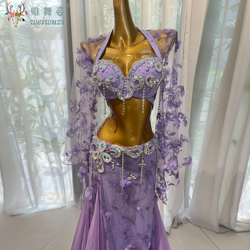 BellyDance 경쟁 의상 성인과 어린이를위한 하이 엔드 맞춤형 럭셔리 다이아몬드 성능 세트 오리엔탈 댄스 복장