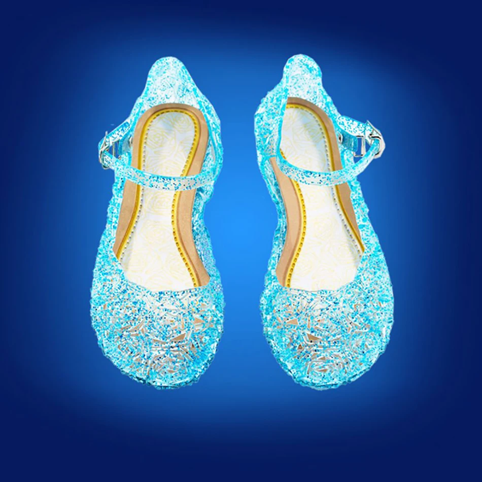 Toddler Infant Kids Baby Girls Summer Crystal Sandals Frozen Princess Jelly High-Heeled Shoes Party Dance Shoes Snow White Shoes