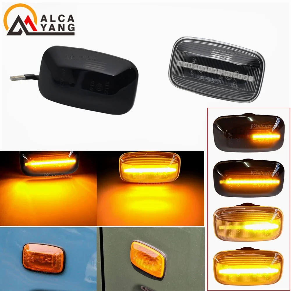 

2Pcs Dynamic LED Side Marker fender Lights Flowing Turn Signal Light Side Repeater for Toyota Landcruiser 70 80 100 Series