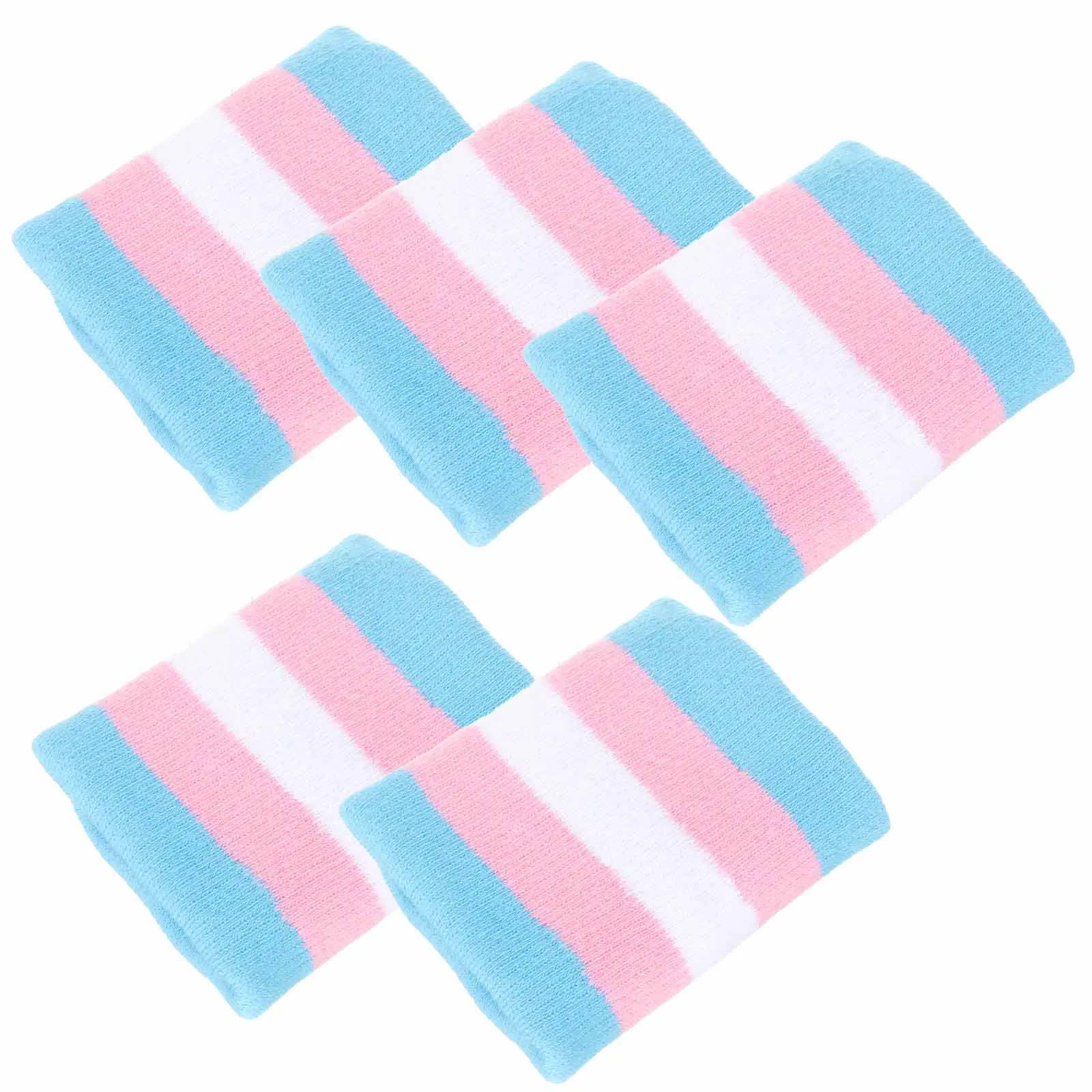 

5Pcs Wristbands Sweatbands for Fitness Sports Cycling Outdoor Cotton Elastic Durable Basketball Wrist Supports