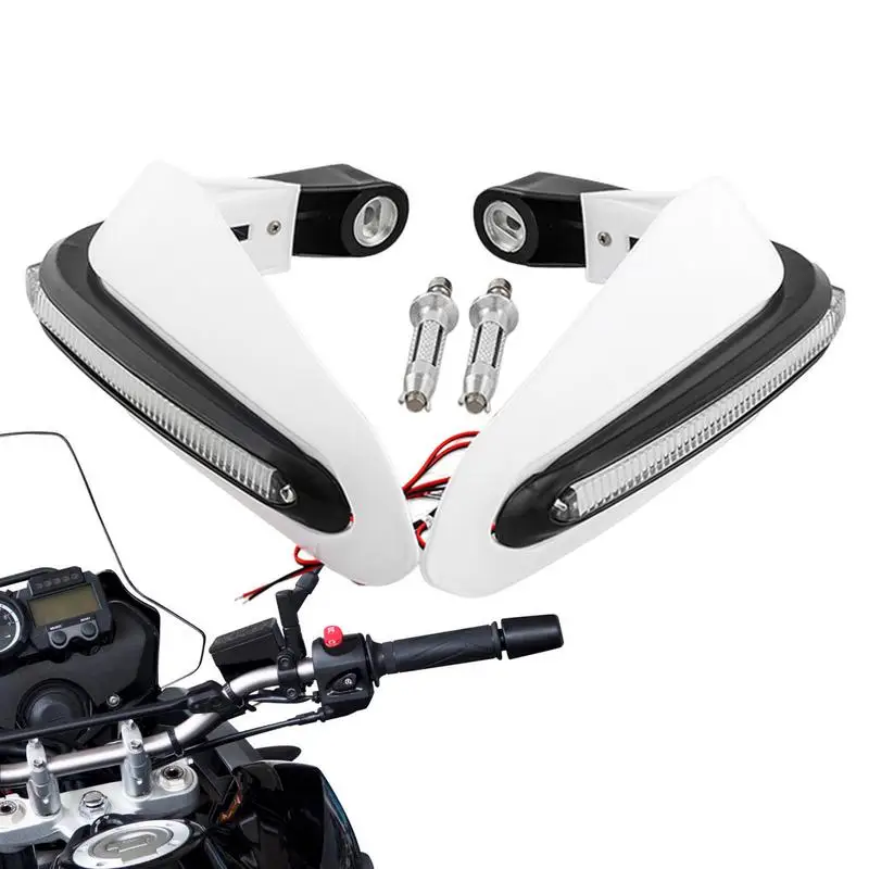 Motorcycle Hand Guards Protector 2pcs Handlebar LED Light Handguards Protector For Dirt Bike Scratch-Resistant Durable Stylish