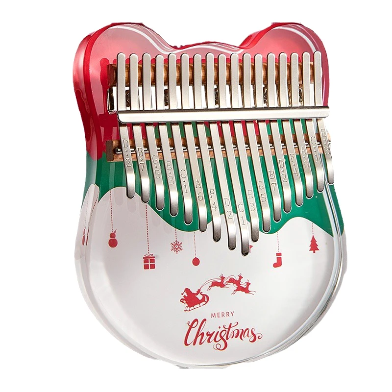 Christmas Kalimba 17 21 Key Acrylic Thumb Piano Beginner Calimba Music Keyboard Cute Kalimbas for Kids Musical Instrument Gifts