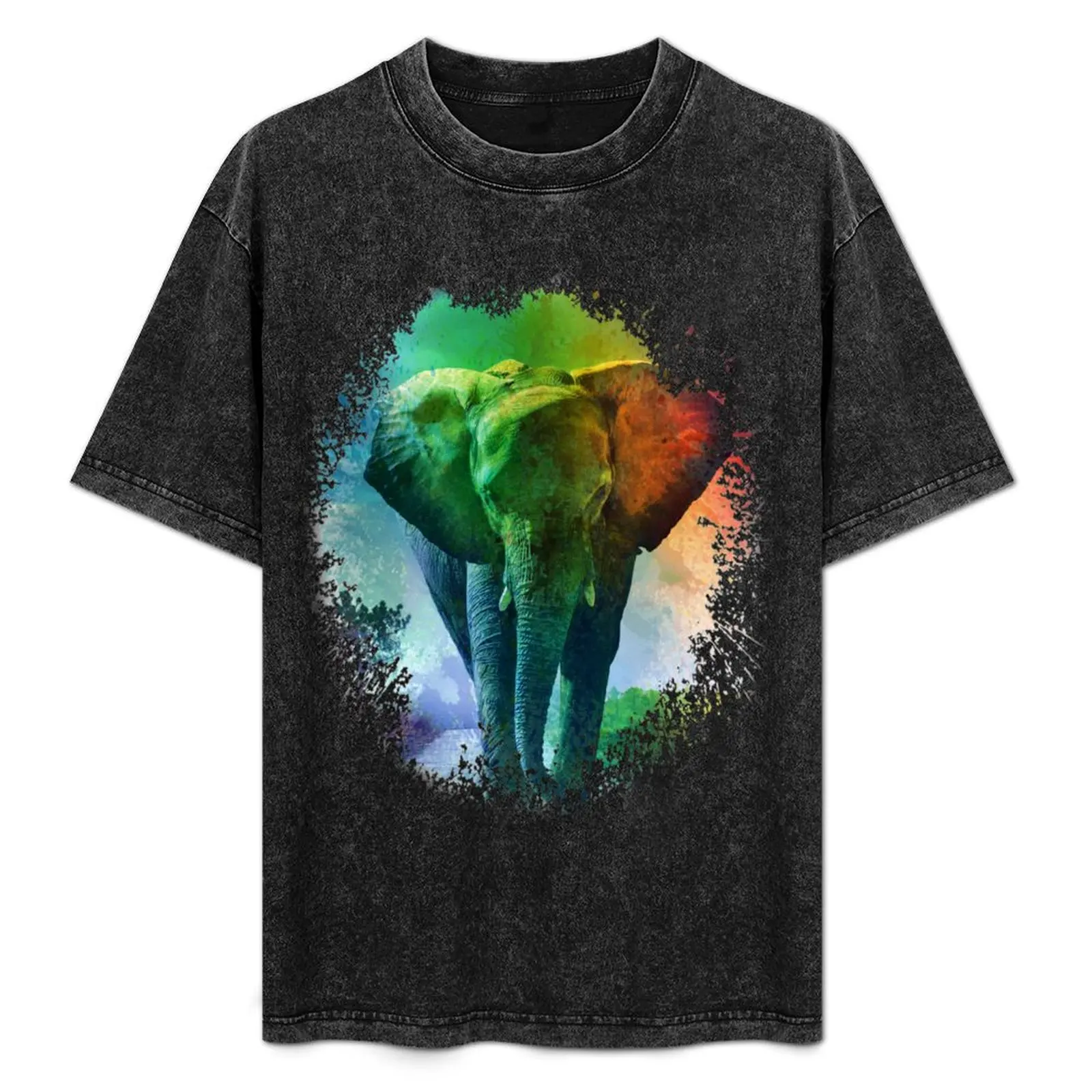

Colorful Elephant Art T-Shirt Soft Anti-Shrink Cotton Tee