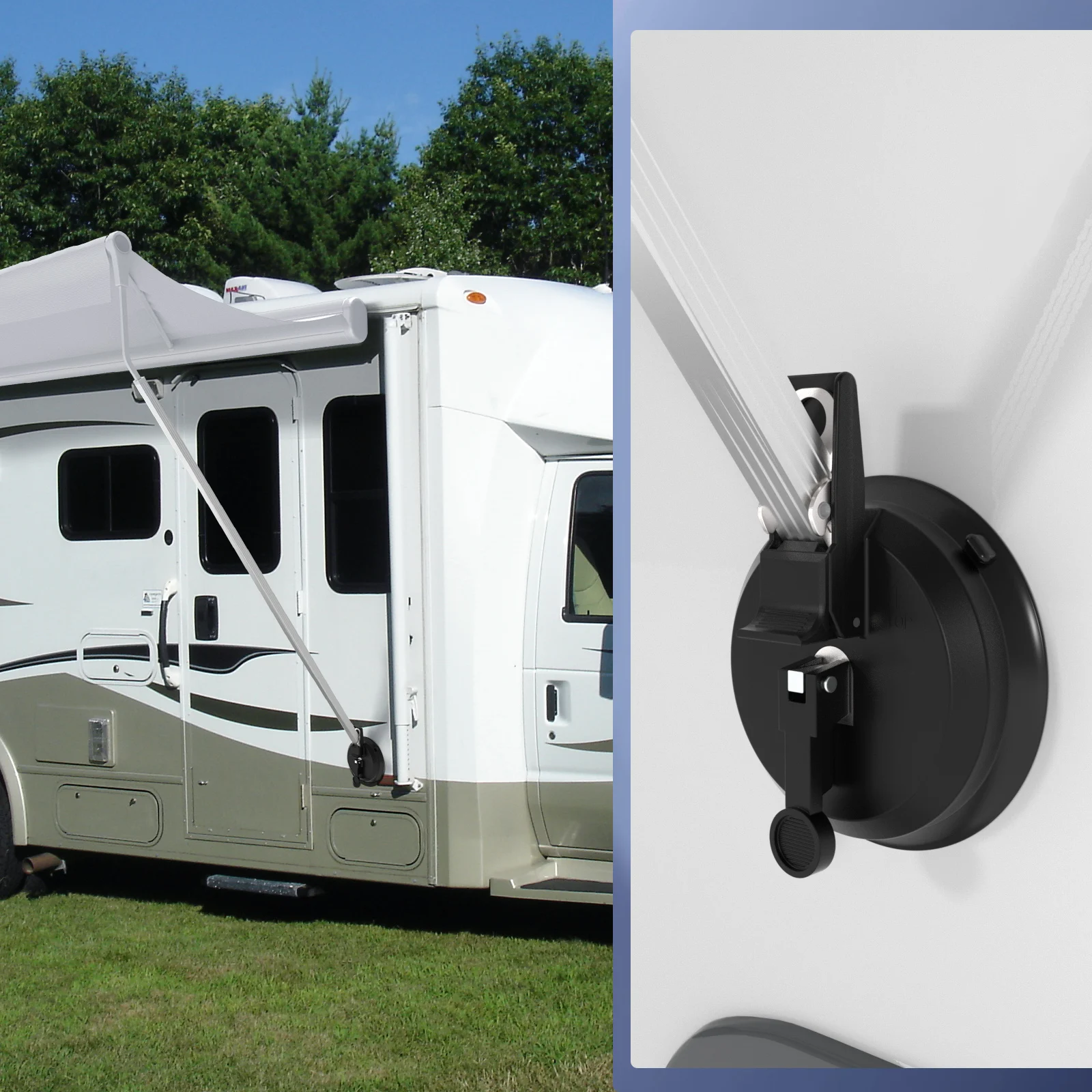 Artudatech 2×Camper Caravan Awning Foot Holder for Thule & Fiamma & Dometic RV Sucker