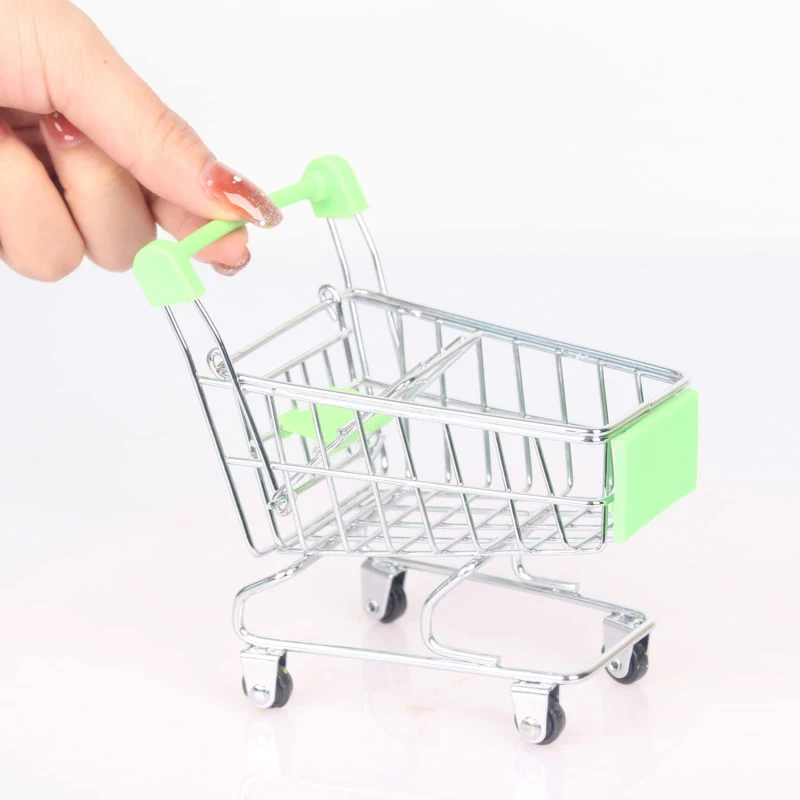 Детские ролевые игрушки, ручная тележка для супермаркета, мини-корзина для покупок, украшение для рабочего стола, игрушка для хранения, подарок, кукольный домик, мебельные аксессуары